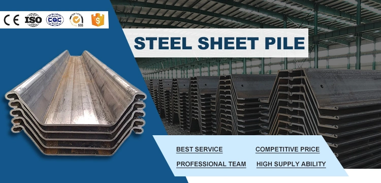 Steel Sheet Pile Vinyl Sheet Piling Price Type 2 Z U Hat Type Shape Cheap Steel PVC Sheet Piles Factory Price