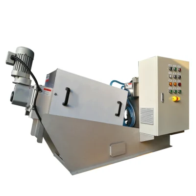 Máquina de deshidratación de lodos de prensa de tornillo de placa múltiple para tratamiento de aguas residuales portátil pequeña al por mayor
